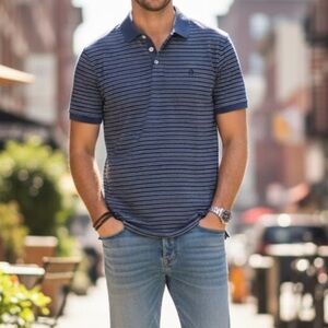 Original Penguin Blue and White Polo Shirt